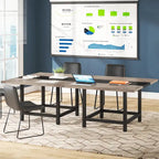 Small Conference Room Table for 4 People, Square 40- Inches Wood Desk for Home Office - 39-inch D
