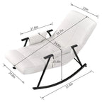 Adjustable Rocking Chair, Nursery Glider Chair with Adjustable High Back and Foot Rest