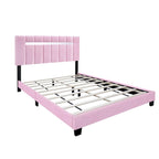 Queen Size Velvet Upholstered Bed Frame with Adjustable Features, Teenage Girl's Favorite Collection