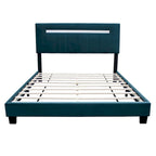 Queen Size Velvet Upholstered Bed Frame with Adjustable Features, Teenage Girl's Favorite Collection