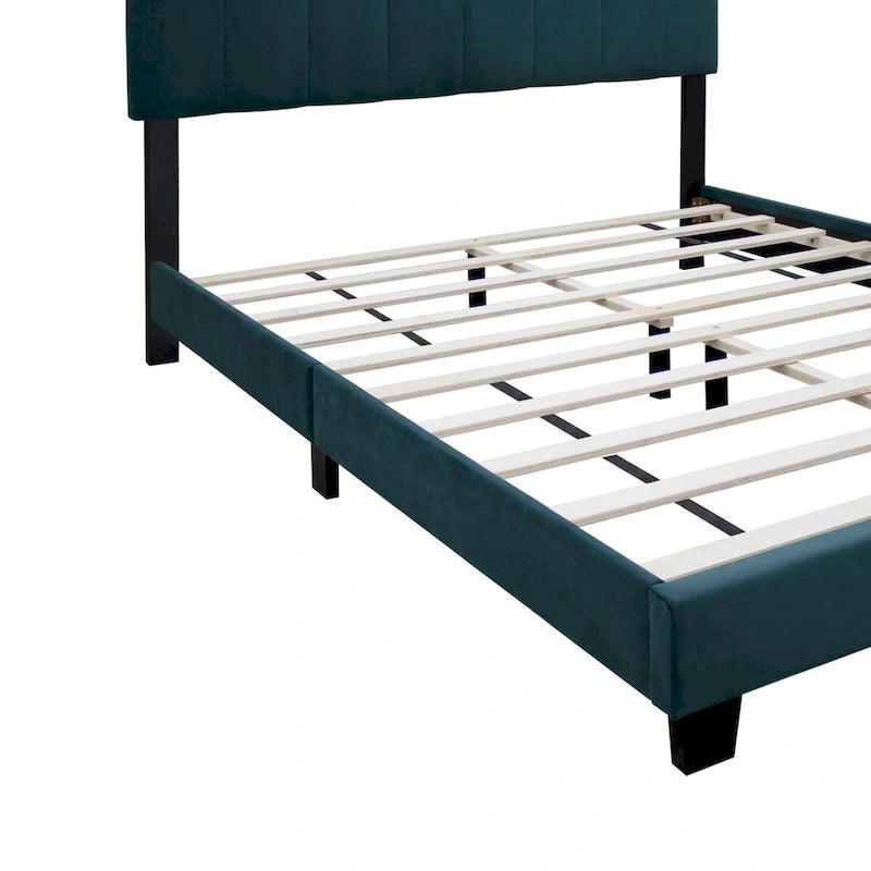 Queen Size Velvet Upholstered Bed Frame with Adjustable Features, Teenage Girl's Favorite Collection