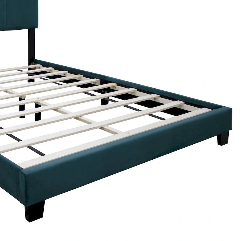 Queen Size Velvet Upholstered Bed Frame with Adjustable Features, Teenage Girl's Favorite Collection