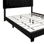 Queen Size Velvet Upholstered Bed Frame with Adjustable Features, Teenage Girl's Favorite Collection