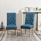 Roundhill Furniture Banff 5-Piece Round Dining Set, Cross-Buck Round Table with 4 Tufted Chairs