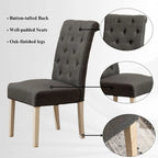Roundhill Furniture Banff 5-Piece Round Dining Set, Cross-Buck Round Table with 4 Tufted Chairs