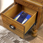 Solid Wood Rectangle End Table with Drawer