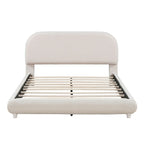 Teddy Fleece Full Size Upholstered Platform Bed with Thick Fabric