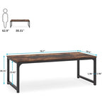 79 Inches Modern Rectangular Dining Table for 6-8 - 78.74 L x 39.37 W x 30.31H