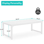79 Inches Modern Rectangular Dining Table for 6-8 - 78.74 L x 39.37 W x 30.31H