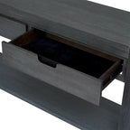 Wood Console Table with 2 Drawers and 1 Shelf for Hallway Living Room