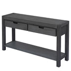 Wood Console Table with 2 Drawers and 1 Shelf for Hallway Living Room