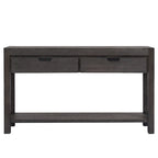 Wood Console Table with 2 Drawers and 1 Shelf for Hallway Living Room