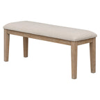 Natural Wood Wash Solid Wood 6-Piece Dining Table Set with Bench