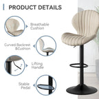 Set of 2 Modern Fabric Bar Stool with Iron Frame