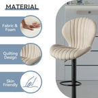 Set of 2 Modern Fabric Bar Stool with Iron Frame