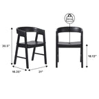 Middlebrook Modern Solid Wood Rounded Back Dining Chair (Set of 2)